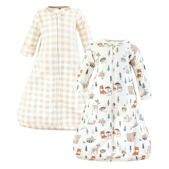 Hudson Baby Infant Boy Cotton Long-Sleeve Wearable Sleeping Bag, Sack, Blanket, Boy Woodland Pals, 0-3 Months