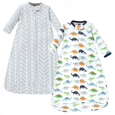 Hudson Baby Infant Boy Cotton Long-Sleeve Wearable Sleeping Bag, Sack, Blanket, Dinosaurs, 0-3 Months