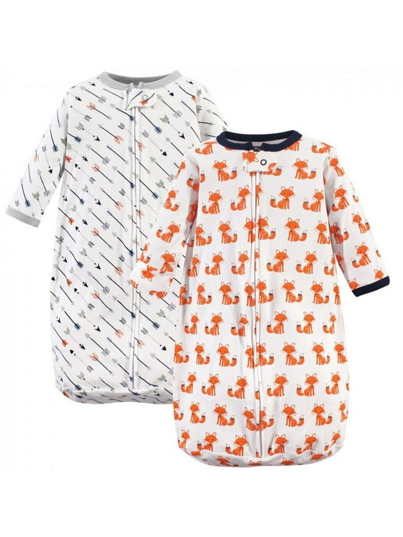 Infant Boy Cotton Long-Sleeve Wearable Sleeping Bag, Sack, Blanket, Foxes, 0-3 Months