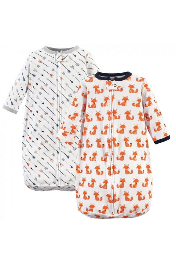 Infant Boy Cotton Long-Sleeve Wearable Sleeping Bag, Sack, Blanket, Foxes, 0-3 Months