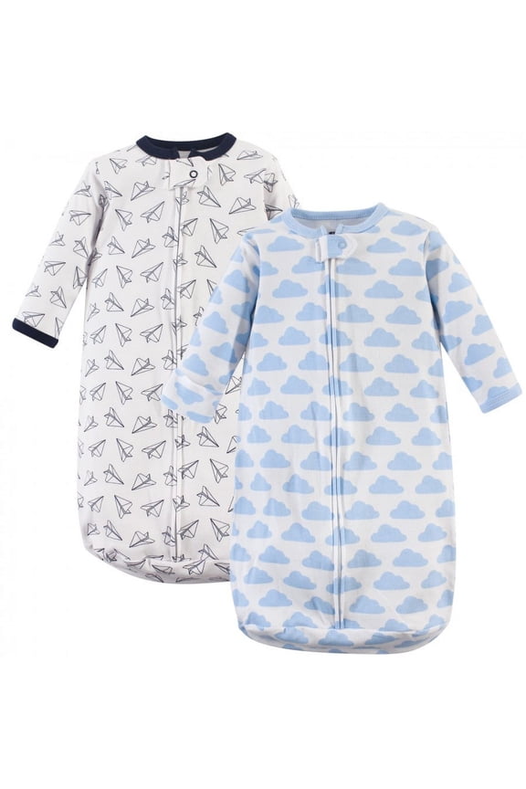 Infant Boy Cotton Long-Sleeve Wearable Sleeping Bag, Sack, Blanket, Paper Airplane, 0-3 Months