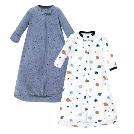 Hudson Baby Infant Boy Cotton Long-Sleeve Wearable Sleeping Bag, Sack, Blanket, Space, 18-24 Months