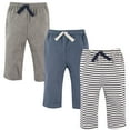 thumbnail image 1 of Hudson Baby Infant Boy Cotton Pants and Leggings, Navy Stripe, Newborn, 1 of 1