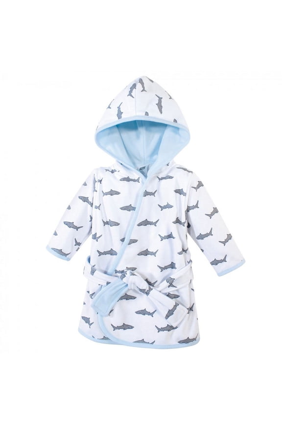 Infant Boy Cotton Rich Bathrobe, Shark, 0-9 Months