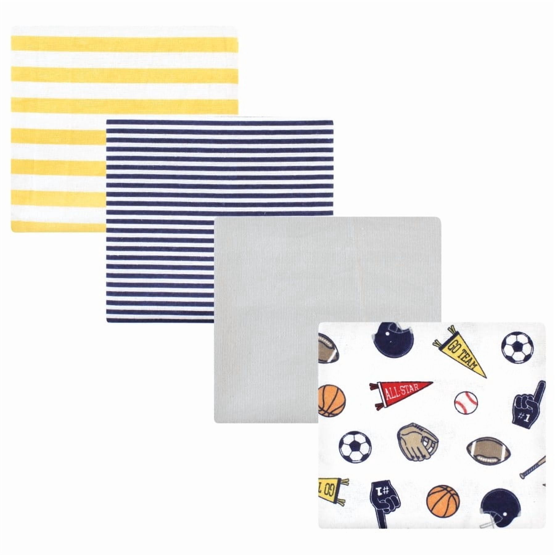 Hudson Baby Unisex Baby Cotton Poly Flannel Receiving Blankets, Sports Fan, One Size