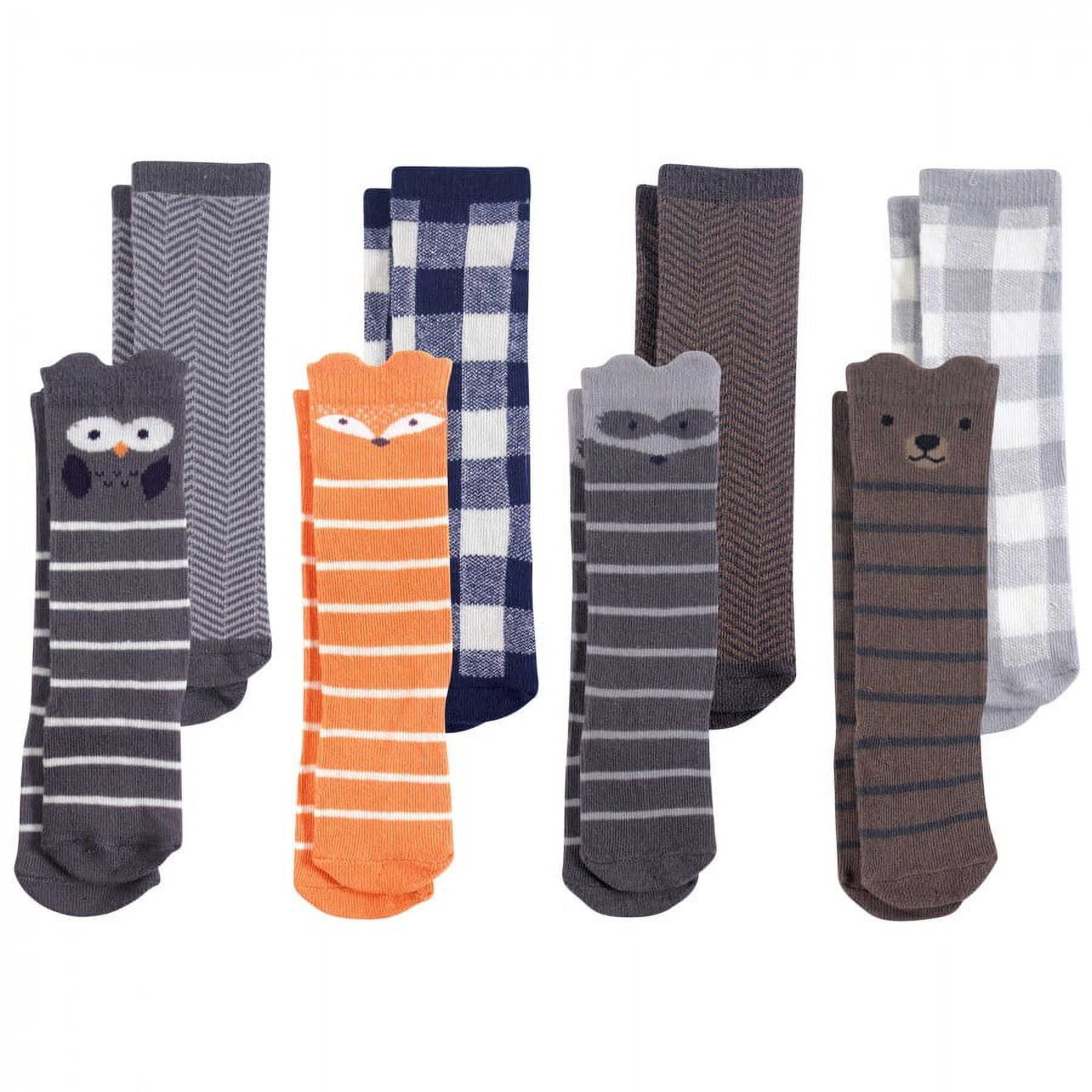 Hudson Baby Infant Boy Cotton Rich Knee-High Socks, Forest Boy, 6-12 Months