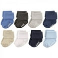thumbnail image 1 of Hudson Baby Infant Boy Cotton Rich Newborn and Terry Socks, Blue Gray, 0-6 Months, 1 of 5