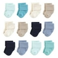 thumbnail image 1 of Hudson Baby Infant Boy Cotton Rich Newborn and Terry Socks, Blue Teal Neutral, 0-6 Months, 1 of 2