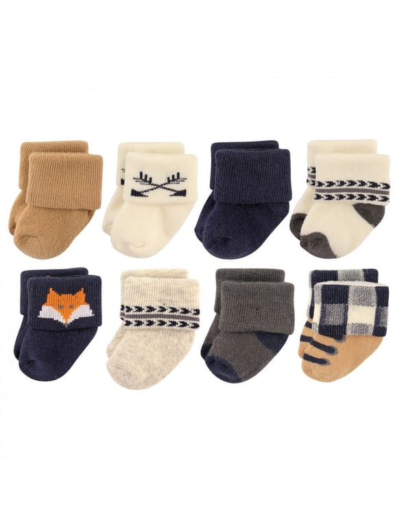 Infant Boy Cotton Rich Newborn and Terry Socks, Forest, 6-12 Months