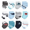 thumbnail image 1 of Hudson Baby Infant Boy Cotton Rich Newborn and Terry Socks, Sea Creatures 12Pk, 0-6 Months, 1 of 8
