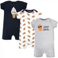 thumbnail image 1 of Hudson Baby Infant Boy Cotton Rompers 3pk, Chillin Popsicle, 12-18 Months, 1 of 4