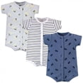 thumbnail image 1 of Hudson Baby Infant Boy Cotton Rompers 3pk, Dump Truck, 12-18 Months, 1 of 4