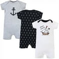 thumbnail image 1 of Hudson Baby Infant Boy Cotton Rompers 3pk, Pirate Ship, 12-18 Months, 1 of 4