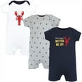 thumbnail image 1 of Hudson Baby Infant Boy Cotton Rompers, Butter Me Up Lobster, 0-3 Months, 1 of 5