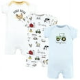 thumbnail image 1 of Hudson Baby Infant Boy Cotton Rompers, Tractor, 6-9 Months, 1 of 5