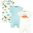 thumbnail image 1 of Hudson Baby Infant Boy Cotton Rompers, Triceratops, 18-24 Months, 1 of 5