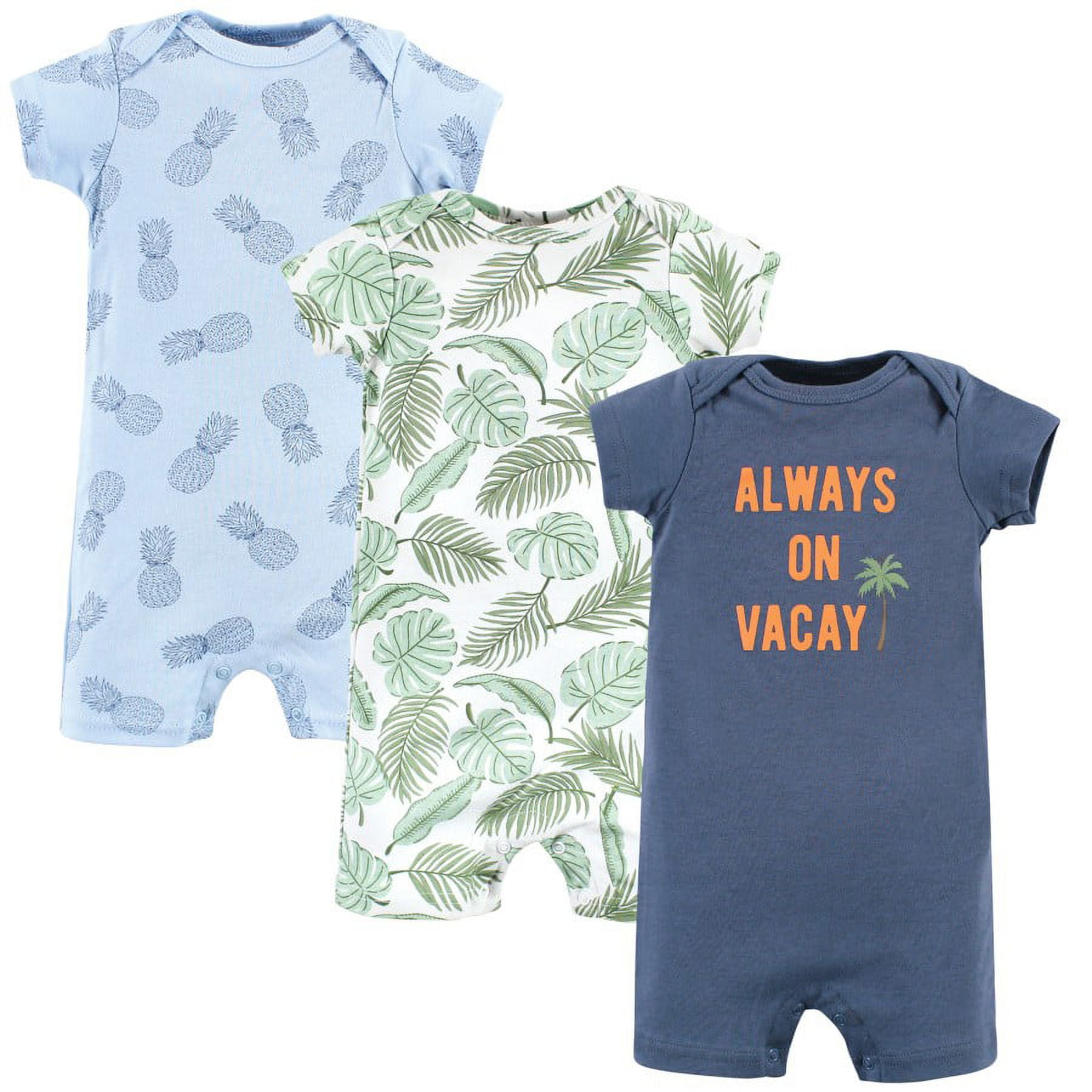 Hudson Baby Infant Boy Cotton Rompers, Vacay, 3-6 Months - Walmart.com