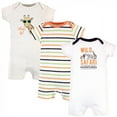 thumbnail image 1 of Hudson Baby Infant Boy Cotton Rompers, Wild Safari, 0-3 Months, 1 of 5