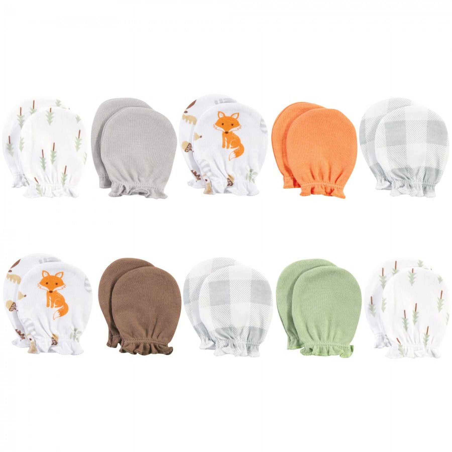 Hudson Baby Infant Boy Cotton Scratch Mittens, Blue Whale, 0