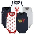 thumbnail image 1 of Hudson Baby Infant Boy Cotton Sleeveless Bodysuits, Butter Me Up Lobster, 3-6 Months, 1 of 7