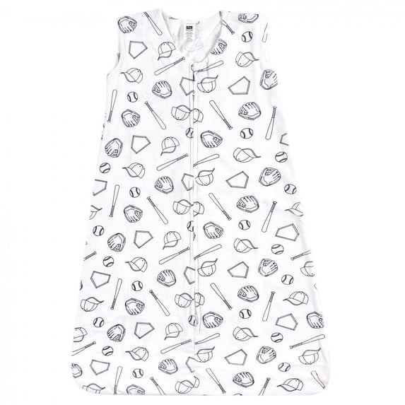 Hudson Baby Infant Boy Cotton Sleeveless Wearable Sleeping Bag, Sack, Blanket, Baseball, 12-18 Months