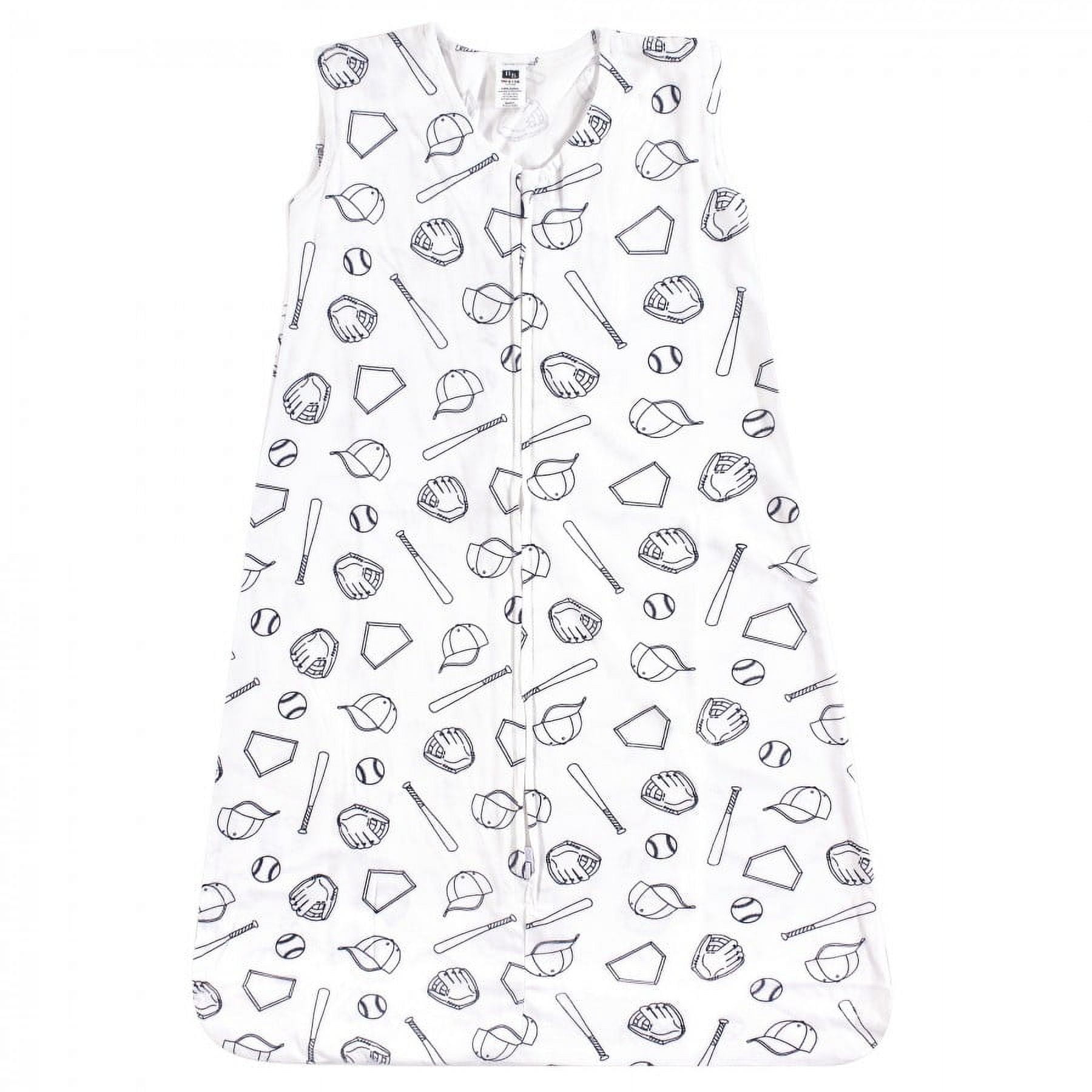 Hudson Baby Infant Boy Cotton Sleeveless Wearable Sleeping Bag, Sack, Blanket, Baseball, 6-12 Months