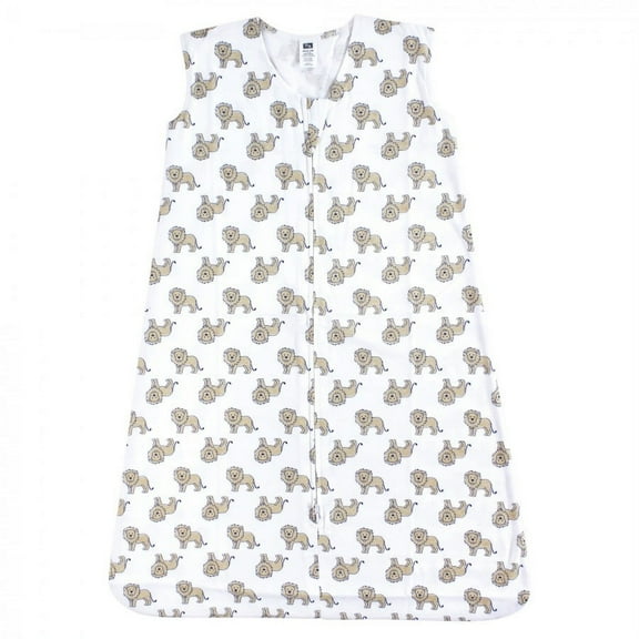 Hudson Baby Infant Boy Cotton Sleeveless Wearable Sleeping Bag, Sack, Blanket, Lions, 6-12 Months