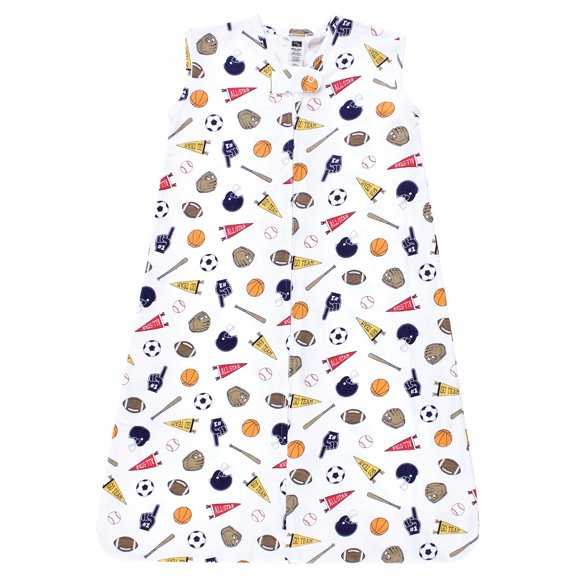 Hudson Baby Infant Boy Cotton Sleeveless Wearable Sleeping Bag, Sack, Blanket, Sports Fan, 0-6 Months