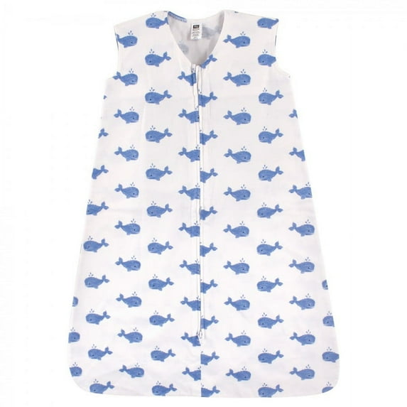 Hudson Baby Infant Boy Cotton Sleeveless Wearable Sleeping Bag, Sack, Blanket, Whale, 18-24 Months