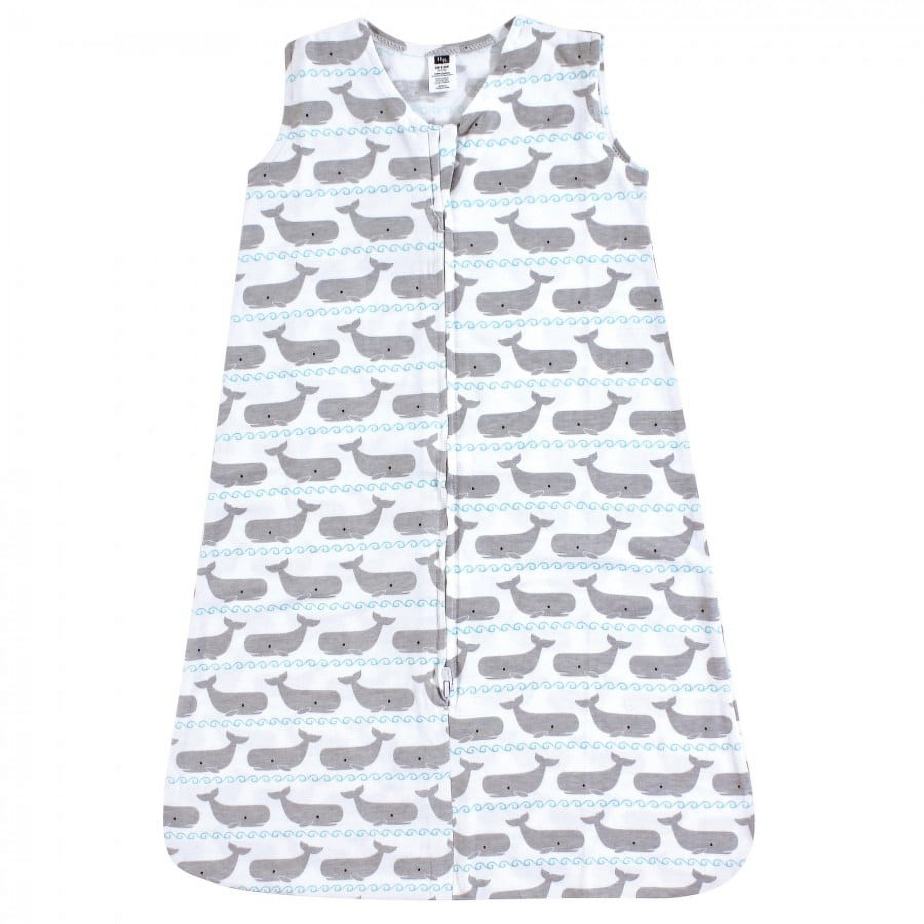 Hudson Baby Infant Boy Cotton Sleeveless Wearable Sleeping Bag, Sack, Blanket, Whales, 0-6 Months