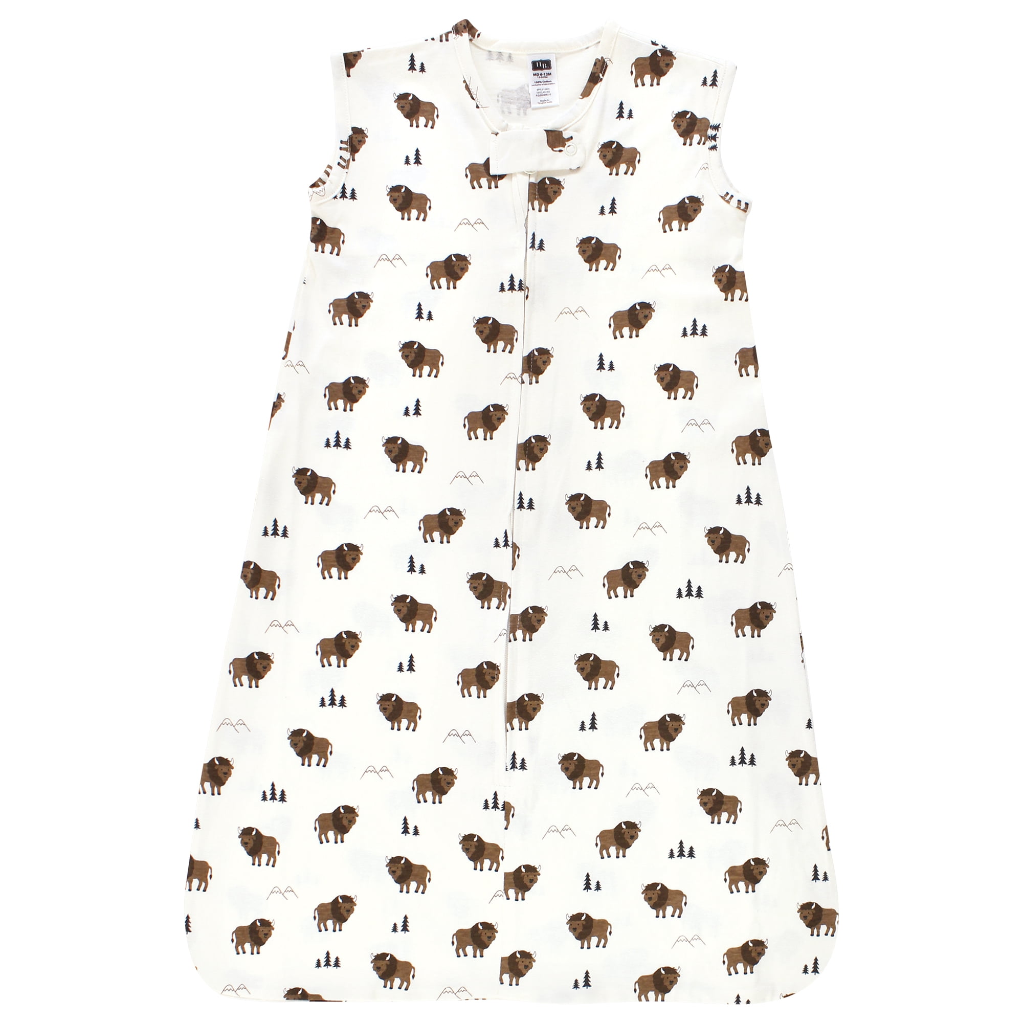 Hudson Baby Infant Boy Cotton Sleeveless Wearable Sleeping Bag, Sack, Blanket, Wild Buffalo, 6-12 Months