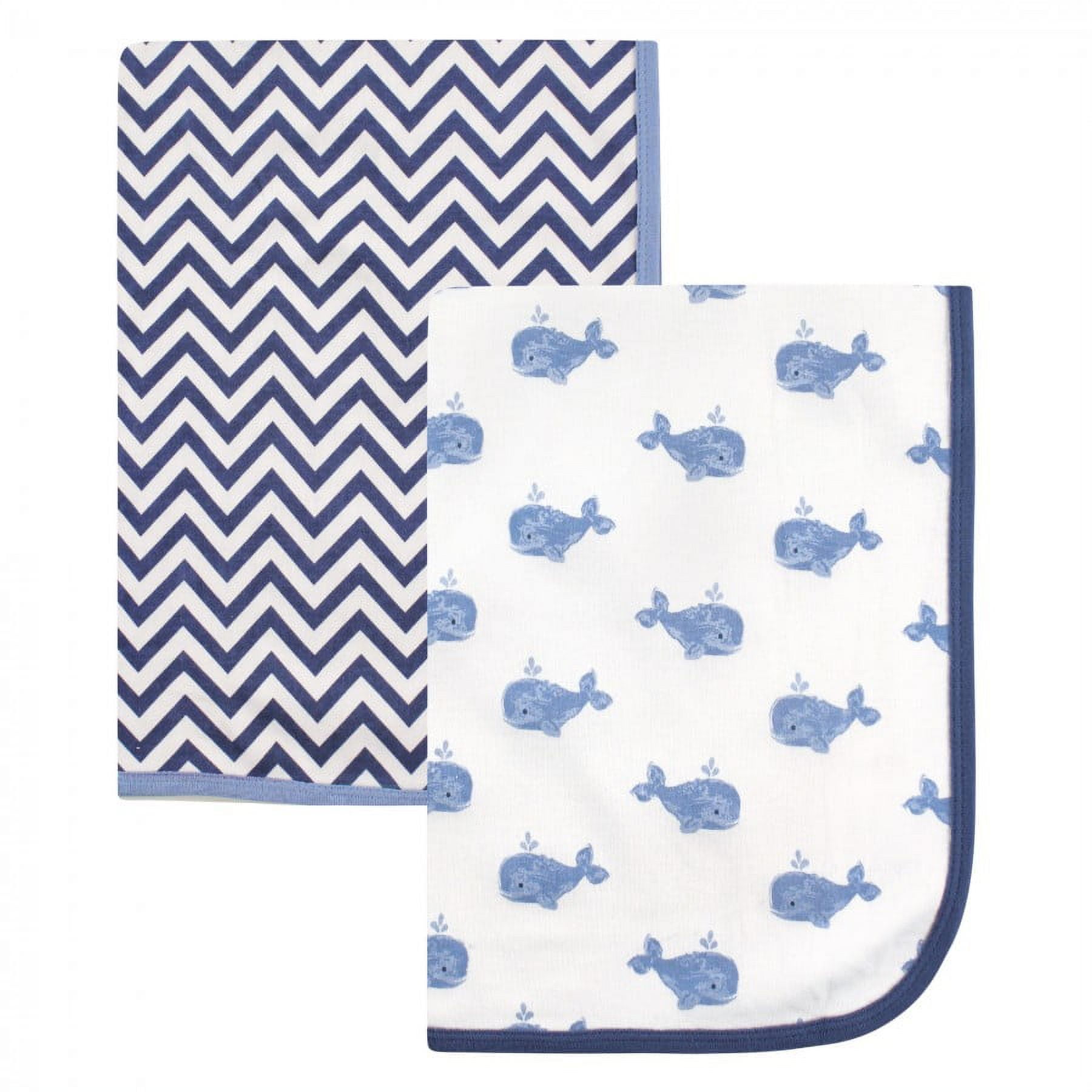 Hudson Baby Infant Boy Cotton Swaddle Blankets Whale One Size