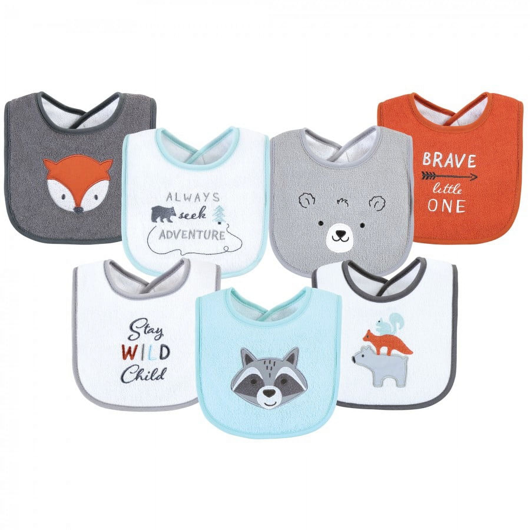 【★安心の定価販売★】 Drooler Terry Cotton Baby Unisex Baby Hudson Bibs Fiber with スタイ・バープクロス