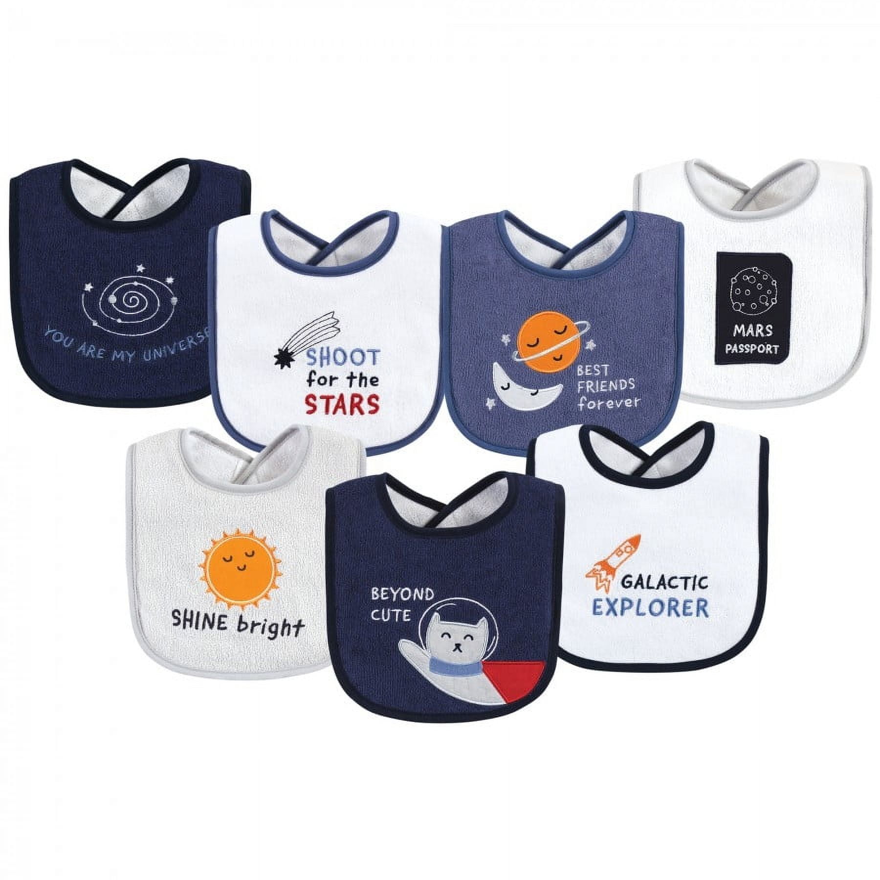 Hudson Baby Infant Boy Cotton Fleece Bandana Bibs 10pk, Dino