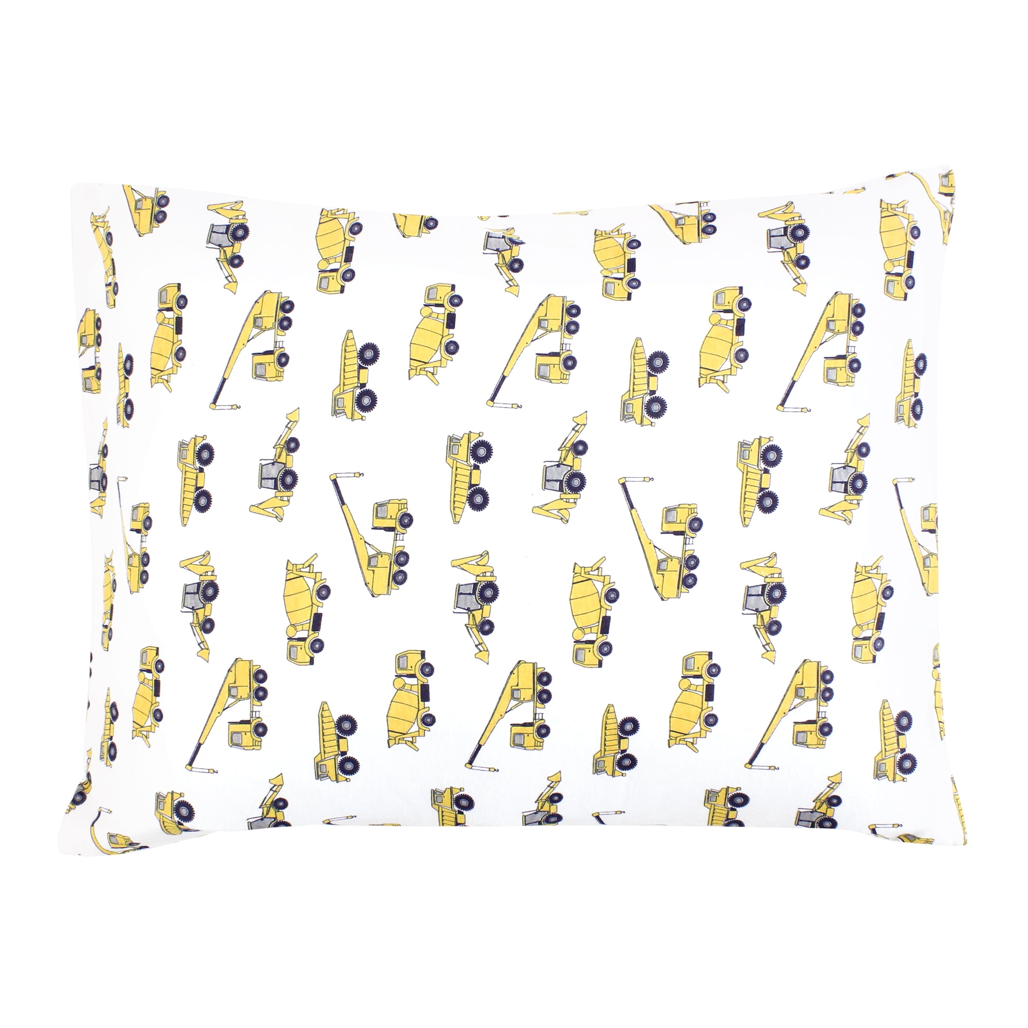 Hudson Baby Infant Boy Cotton Toddler Pillow Case, Construction, One Size