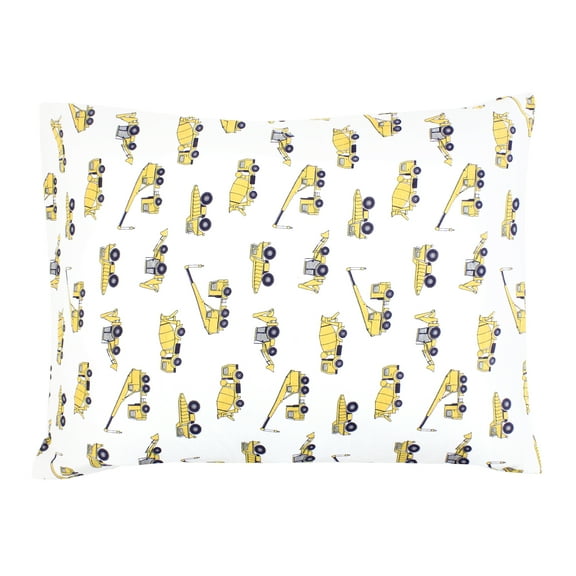 Hudson Baby Infant Boy Cotton Toddler Pillow Case, Construction, One Size