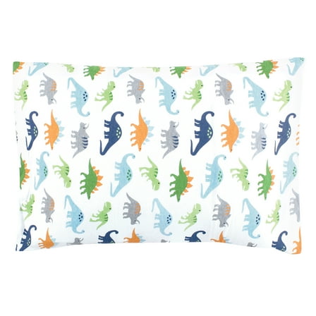 Hudson Baby Infant Boy Cotton Toddler Pillow Case, Dinosaurs, One Size