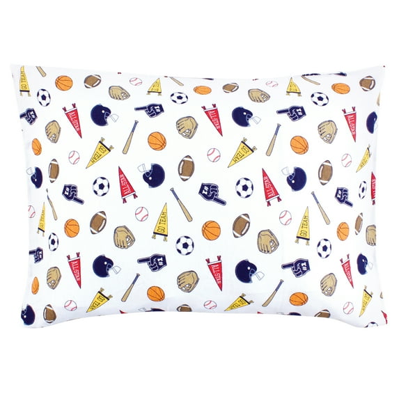 Hudson Baby Infant Boy Cotton Toddler Pillow Case, Sports Fan, One Size
