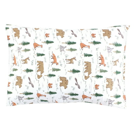 Hudson Baby Infant Boy Cotton Toddler Pillow Case, Sweet Woodland, One Size