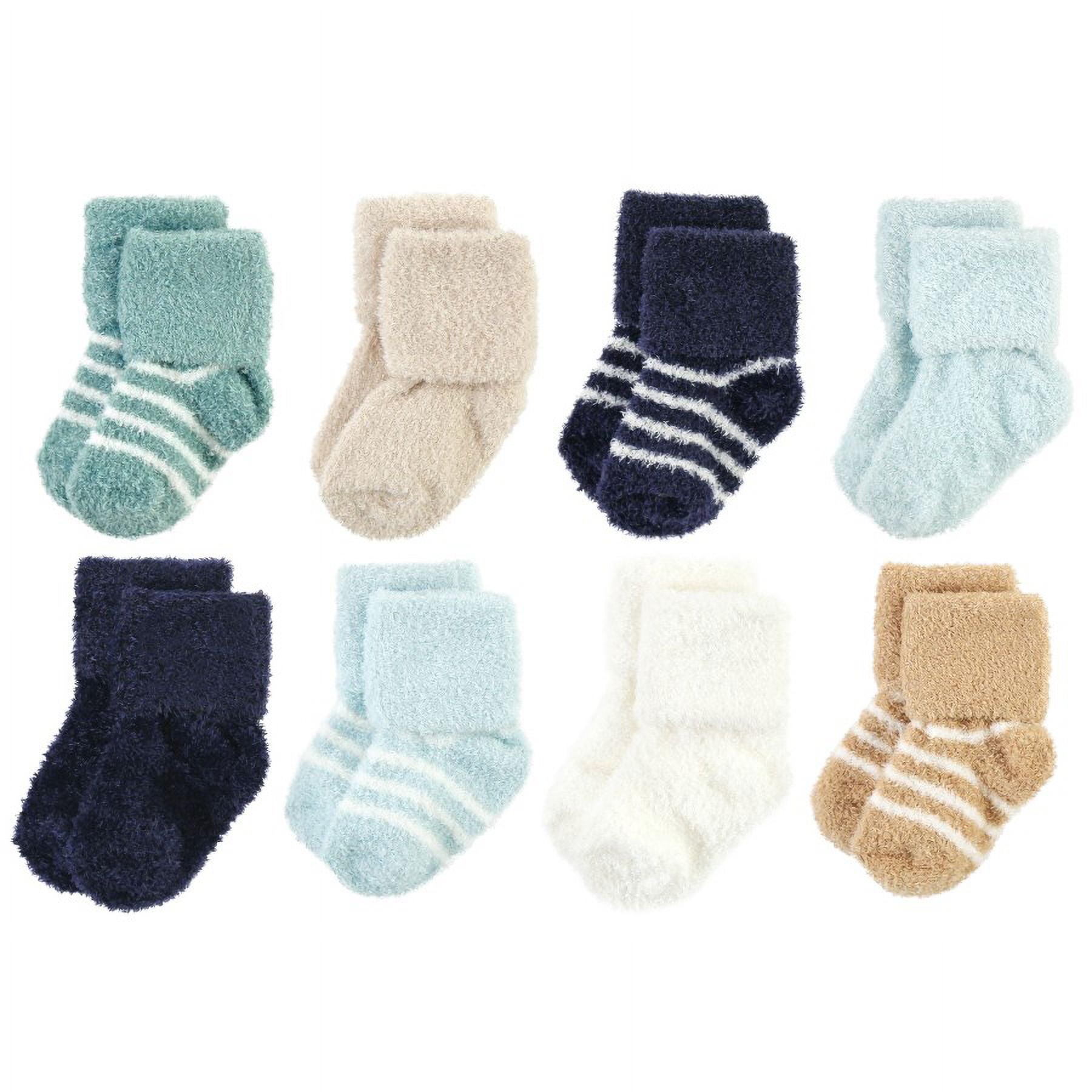 YYST Luvable Friends Unisex Baby Fleece Booties – Coronet Blue Heather Charcoal, Für 0-6 Monate, Kuschelig Warm