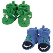 Hudson Baby Infant Boy Cozy Fleece Booties, Boy Dino, 0-6 Months