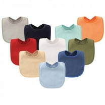 Hudson Baby Infant Boy Drooler Bib with Waterproof Lining 10pk, Blue, One Size