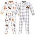 thumbnail image 1 of Hudson Baby Infant Boy Fleece Zipper Sleep and Play 2pk, Woodland, 3-6 Months, 1 of 1