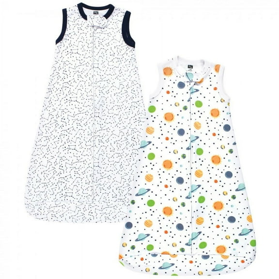 Hudson Baby Infant Boy Interlock Cotton Sleeveless Sleeping Bag, Space, 18-24 Months