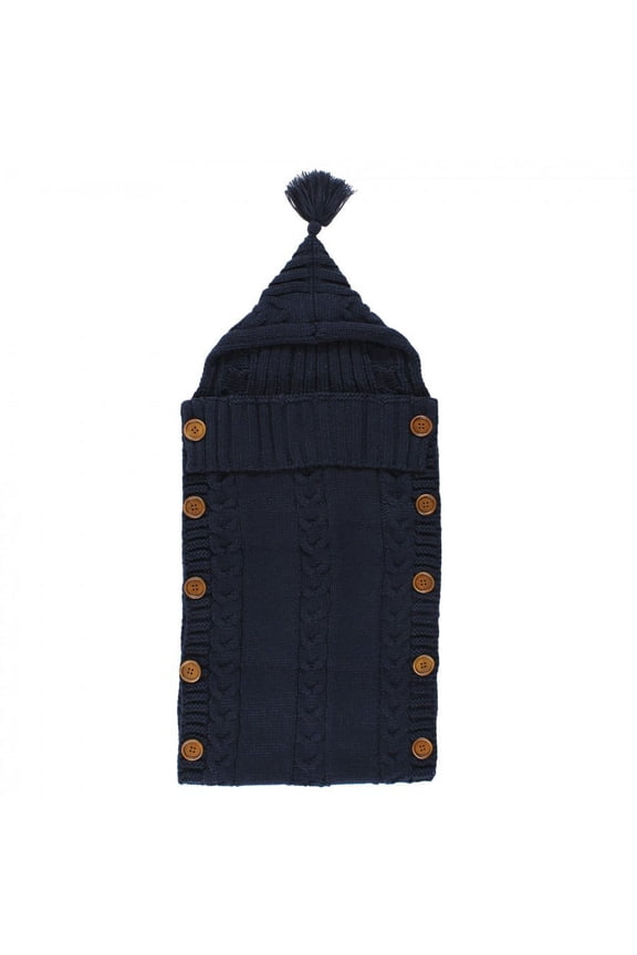 Infant Boy Knitted Baby Lounge Stroller Wrap Sack, Navy, One Size
