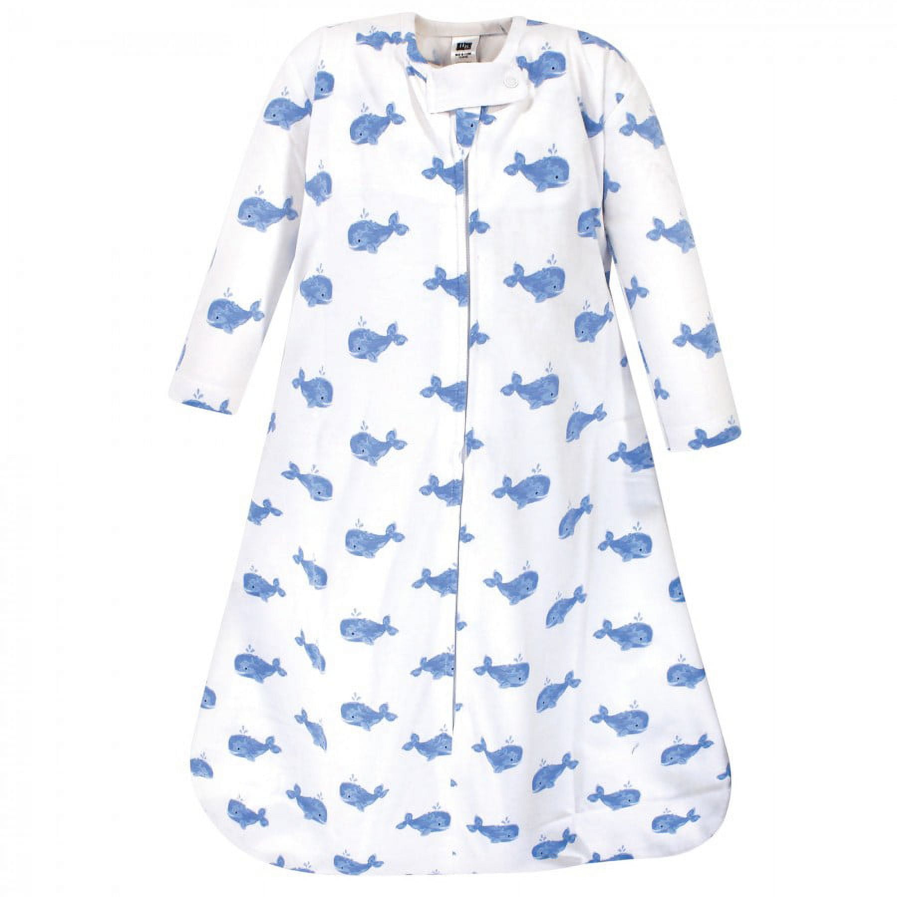 Hudson Baby Infant Boy Long Sleeve Cotton Jersey Sleeping Bag, Blue Whale, 0-6 Months