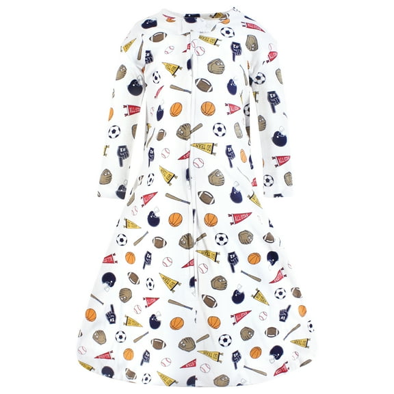 Hudson Baby Infant Boy Long Sleeve Cotton Jersey Sleeping Bag, Sports Fan, 0-6 Months