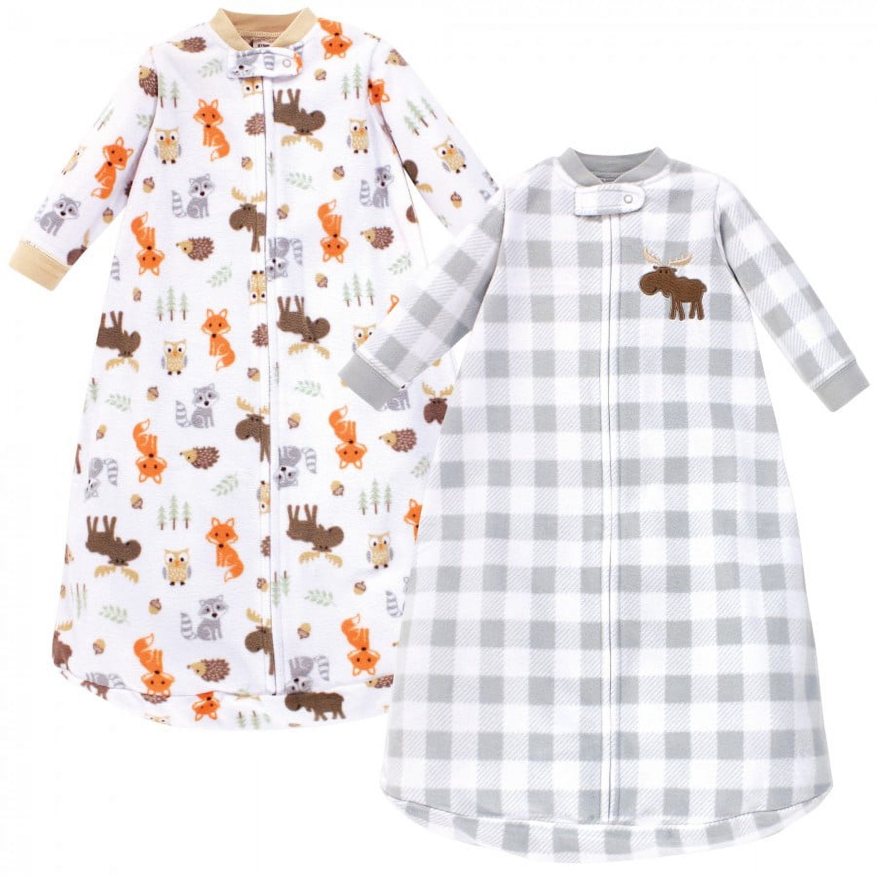 Hudson Baby Infant Boy Long-Sleeve Fleece Sleeping Bag, Woodland, 0-9 Months
