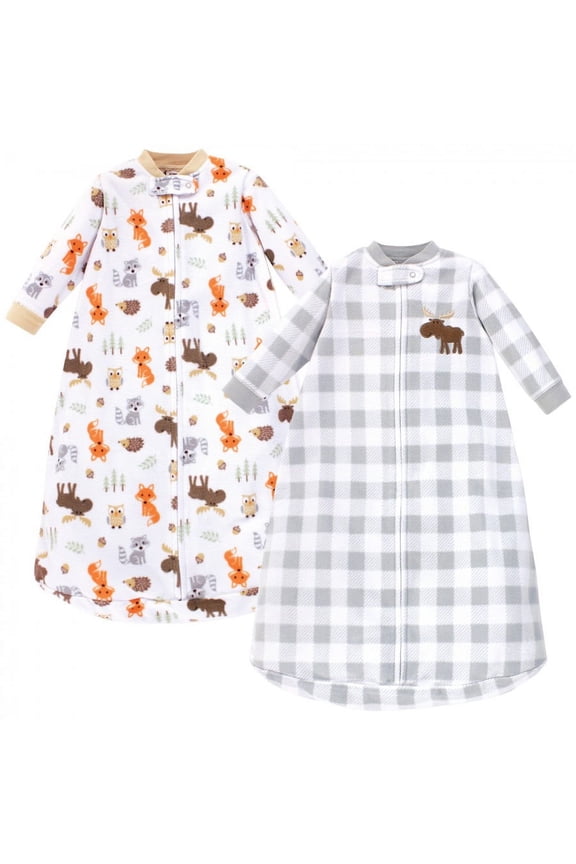 Infant Boy Long-Sleeve Fleece Sleeping Bag, Woodland, 0-9 Months