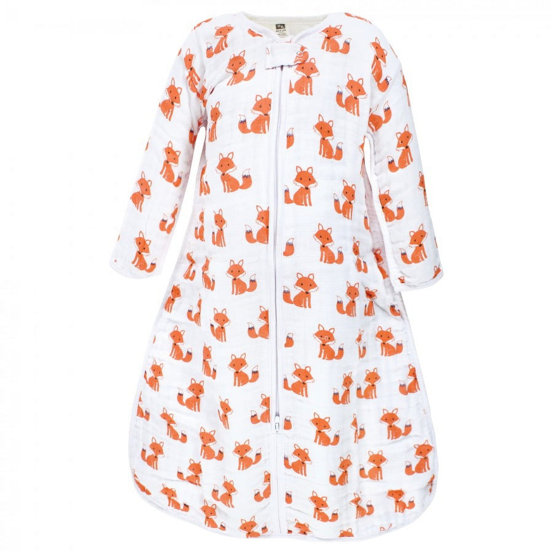 Hudson Baby Infant Boy Long Sleeve Muslin Sleeping Bag, Wearable Blanket, Sleep Sack, Foxes, 18-24 Months